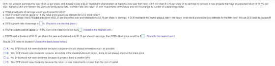 DFB, Inc. expects earnings this year of $4.02 per share, and it plans to pay a $2.27 dividend to shareholders at that time (o