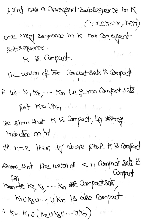 stand has a convergent Sebsequence in a Cexerick, ten Hence every sequence in t has convergent Seebsegence. 1. Af Compact Th
