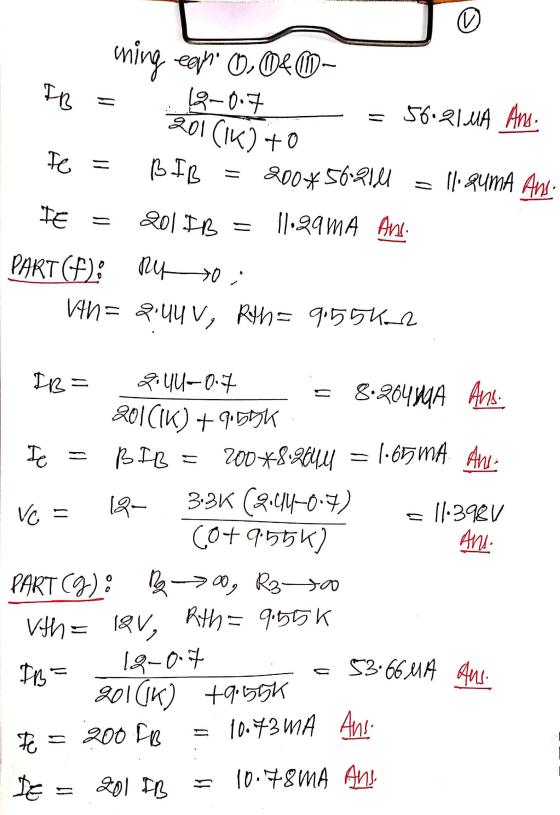 0 ming eapna 0, 040- IB 18-0.7 201(1K) +0 = 56.21MA Anu To = BIB 200*56.211 - lli guma Anti IE 201 IB - 11.99 M4 Anl PART():
