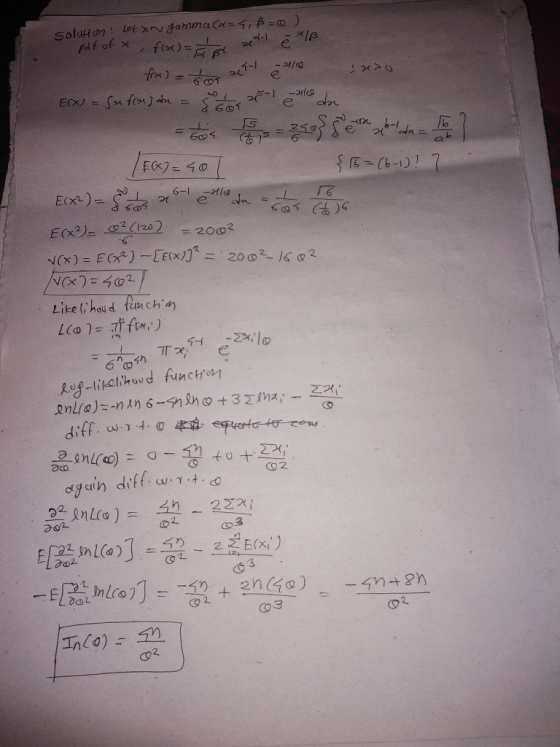 Solutian Let xvgammaCa=, A-) pdf af x fox)=피없 e fox)= en 우기 EC=0 Ex)- 6-1 L iC-D -Ale E x2)- 2C/20) =2002 N(x) = EC)CEx 20 02