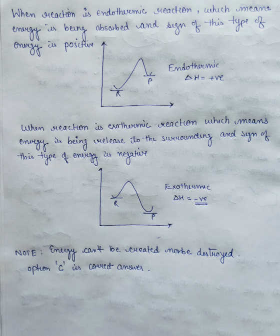 When reaction is endothermic reaction, which means energy is being absorbed and sign of this type of Onergy in position a End