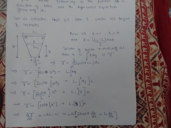 emaih ing n te funnel ab function time Let us consider that a+ Hne t watr tǐ1] height 2 V 2 Vslome clt