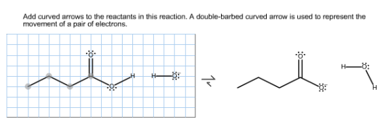 Add curved arrows to the reactants in this reactio