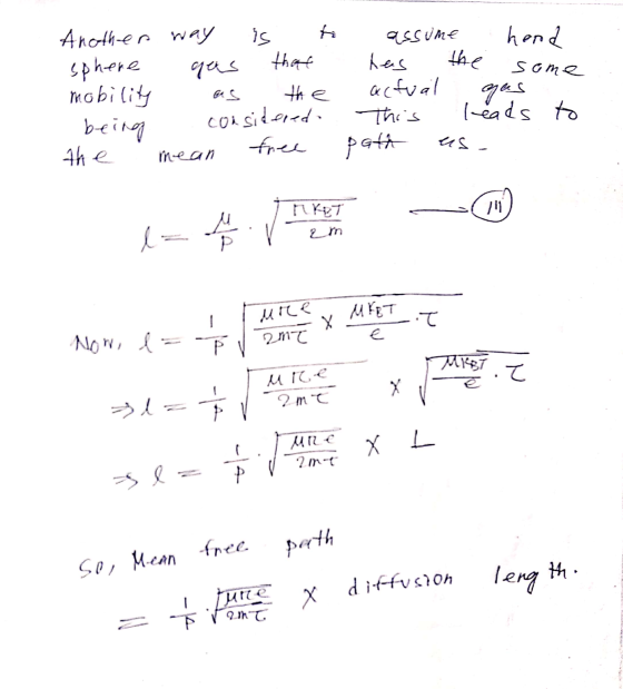 Another way is sphere gas that mobility the being considered the free mean assume hand has the some actual gus This leads to