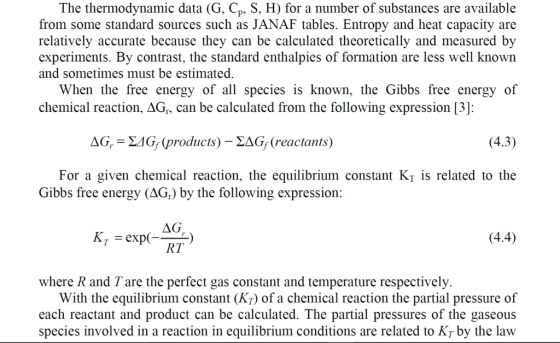 The thermodynamic data (G, Cp, S, H) for a number of substances are available from some standard sources such as JANAF tables