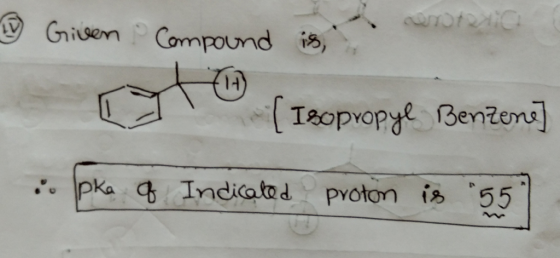 emot ① Given Compound ist, (Isopropyl Benzene] - [oke Indicated proton is 85