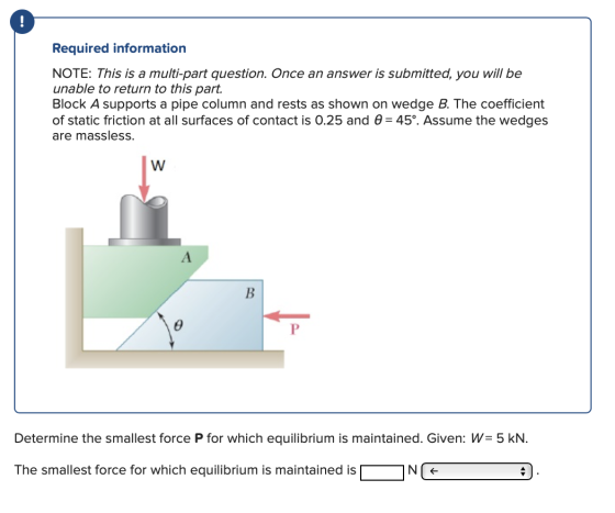 Required information NOTE: This is a multi-part question. Once an answer is submitted, you will be unable to return to this p