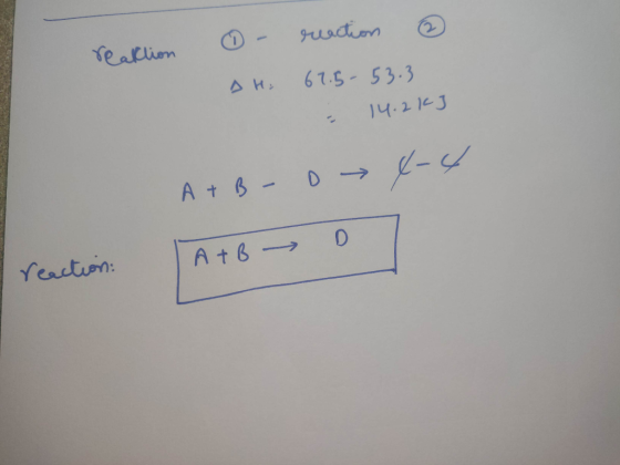 @ reaktion - AH reaction 67.5-53.3 - 14.2kJ A+B - 0 4-4 Ato → o reaction: