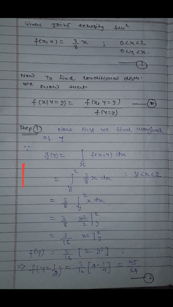 Givey Joint denesity fue fery - olac2 Olyan. Now To kuow find conditional diste that f(x14 = 9) = - free, y = y) fly=y) Step
