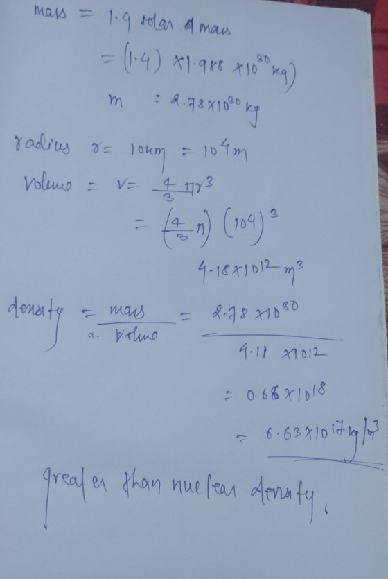 mars - 1.9 solar a mais = (1-4) X1.988 +10 : 2.48X1080 kg ҮҮ gadius 8 volume = 101cm = 104m V= 4 3 3 density 4.1871012 m² 2.7