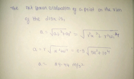 the nut linean a calasaton o opaint on tha Yim o the disk ts 0894ms