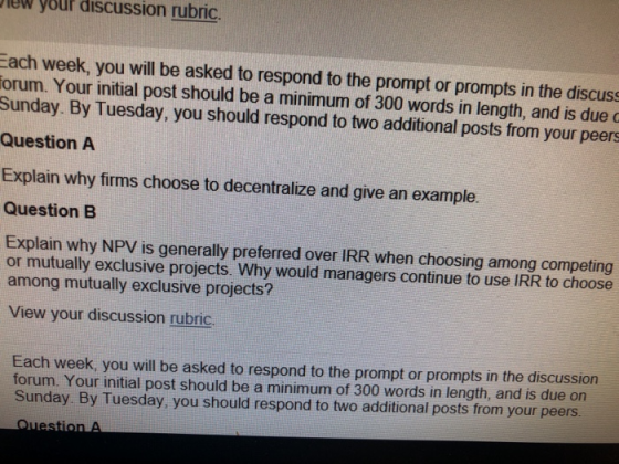 your discussion rubric. Each week, you will be asked to respond to the prompt or prompts in the discuss forum. Your initial p
