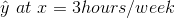 \hat{y}\ at\ x=3hours/week