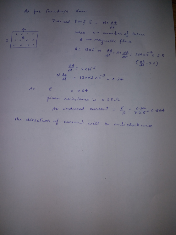 As far a day 사. 4 2.s N dl Ao E 0.2千 the diraction curent wil be anti cock unse