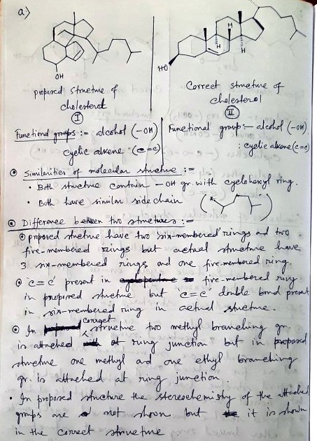 10 он propesed structure of t he Correct structure of cholestert cholestero Funetional groups: - alcohot (-on) [functional gr