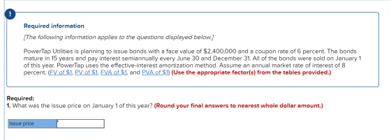 Required information [The following information applies to the questions displayed below.] PowerTap Utilities is planning to