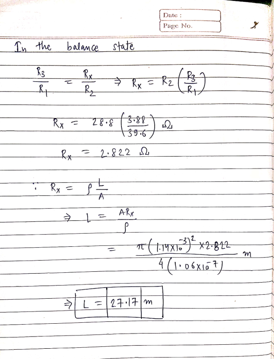 Date : Page No. In the balance state R3 Rx R₂ R2 23 (A Rx & Rx 28.8 3.88 139.6 R = 2.8222 Rx 3th ARA ² 1 9 it (1.1933)* *2-82