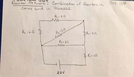 ше 94 р. Resistor Network : Series and in of Resistors in a Combination parallel ove 220 Due aand Rs:50 R6:62 R3 - 31 & R4 =
