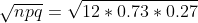 pq = V12 * 0.73 * 0.27