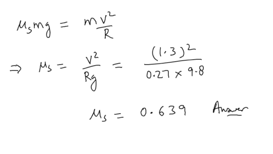 и, тя е от за - - На - и, - (( 3 )- 0.27 x 9-8 Mc = 0.639 Answer