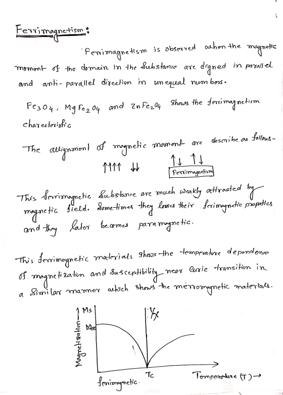 Fexrimagnetismo Ferrimagnetism is observed when the magnetic moment of the domain in the substance are digned in parallel and