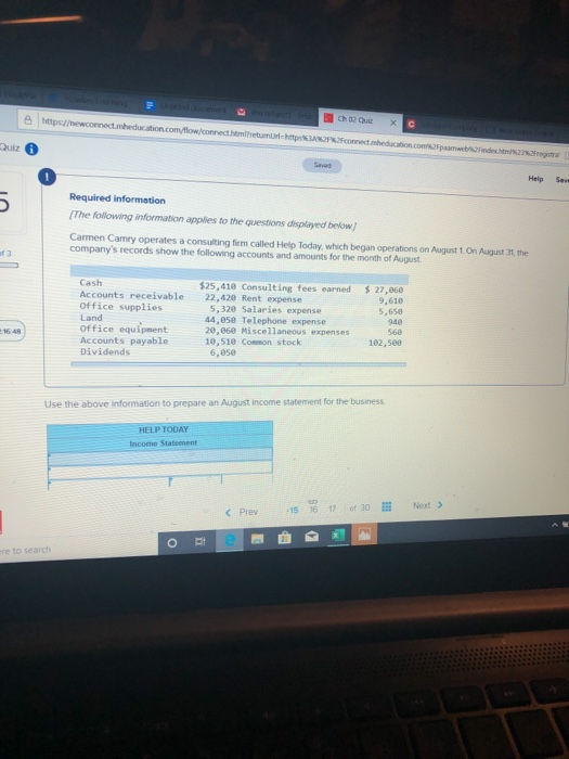 h e wconnectmeducation.com/flow/connect.metumurch Chec .connect medication.com Quiz A webride Help Saw Required information T