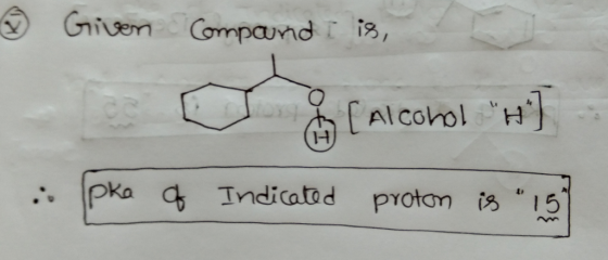 » Given Compaundi is, C Calcohol He] pke Indicated proton is 151 .