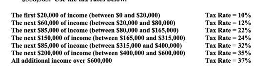 The first $20,000 of income (between $0 and $20,000) The next $60,000 of income (between $20,000 and $80,000) The next $85,00