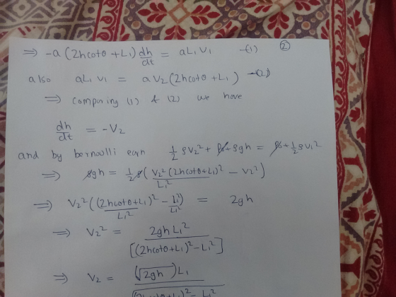 6) 2 ct V22( (2.hcot0 tLi )L-1) Lin → 2g h = し1 2gh Li2