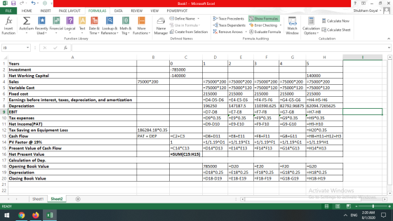 X) Book1 - Microsoft Excel ? - X FILE HOME INSERT PAGE LAYOUT FORMULAS DATA REVIEW VIEW POWERPIVOT Shubham Goyal fx Σ # Calcu