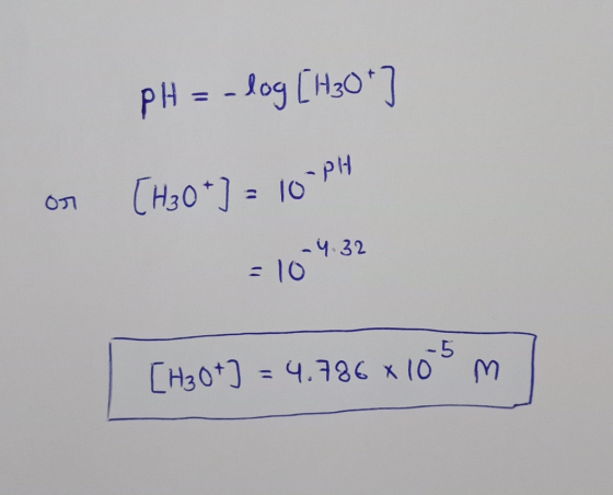 PH = 0g Hs0 (H30 10PH - ५ 32 10 -5 CH30+] = 4.72C x 10