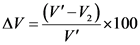 av = (V-V)x100
