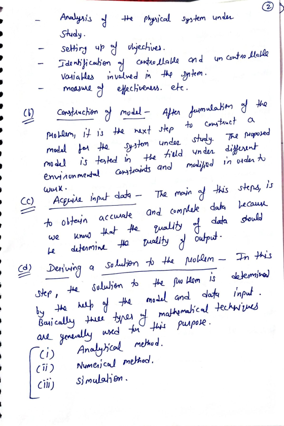 2) un controllable Analysis of the physical system under Study. setting up of objectives. Identification of controllable and