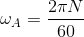 \omega _{A}=\frac{2\pi N}{60}
