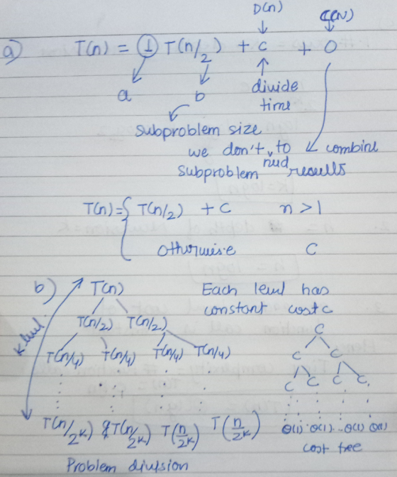 DC) con & CON) I(n) = (n/) tc to divide time Subproblem size we dont, to L combine Subproblem med results T(n) = TCH/2) to n