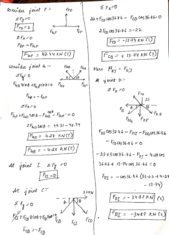 FFD coneides joint F. {Fz=0 E Fx=0 227 FD 20336.86 FCB los 36,86=0 Fed=0 FGF NU 2 Focos 36.86=-22 TFCD = -13-746N (0)] FcR =