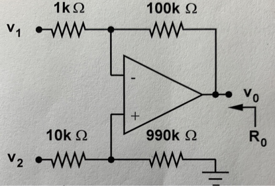 100k Ω vo 10k Ω 990k Ω 2