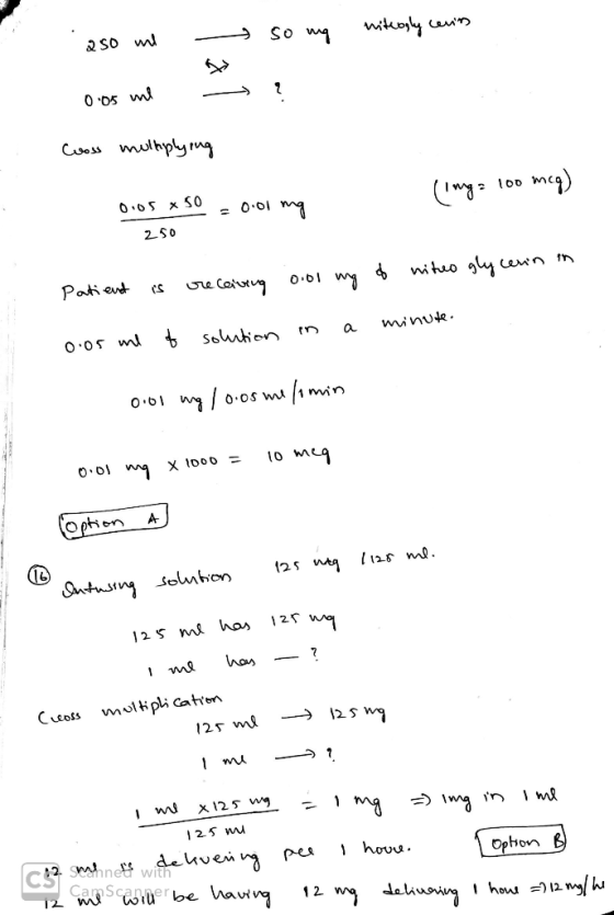 . 250 ml so ug niteogly centrs oos ne ? hos molhplying [img= 100 mcg) oios 45o = 0.01 mg 250 Patient is receiving ool mg of n
