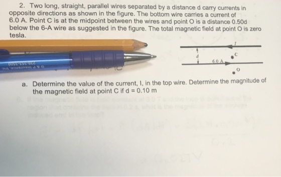 Two long, straight, parallel wires separated by a