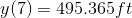 y(7) = 495·365ft