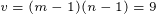 \tiny v=(m-1)(n-1)=9