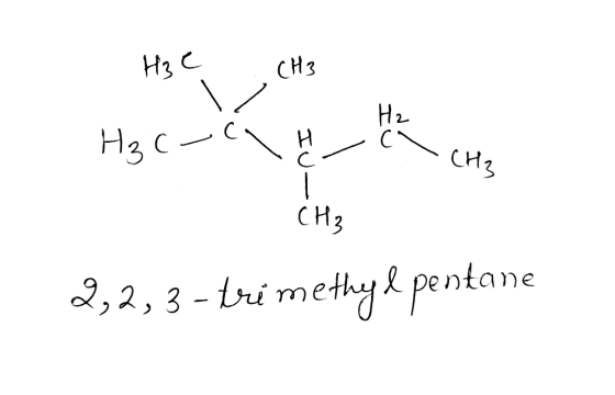 H3 CH3 . ; CH3 . H₃C-a u -CH3 CH₂ 2,2,3-tri methyl pentane