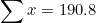x= 190.8