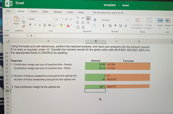 template - saved x) Excel File Home RX Help Tell me what you want to do Insert Data Review View Colbri 1 A À BIUROCA General