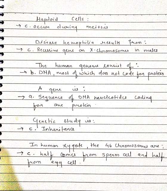 - Haploid cells : → c. occur during meiosis - → Disease hemophilia results from: c. Recessine gene can X-chromosomes in males
