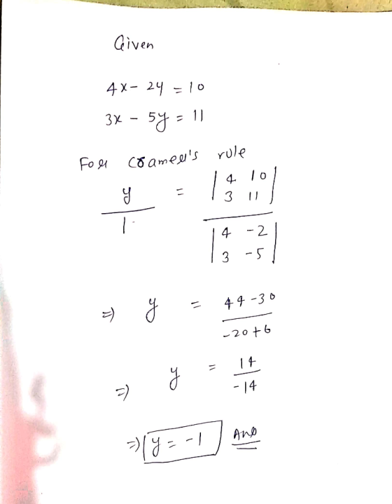 IVen 4X- 211 3x-y=11 4. 0 4 -2 3 -S -20 6 ヲ -14