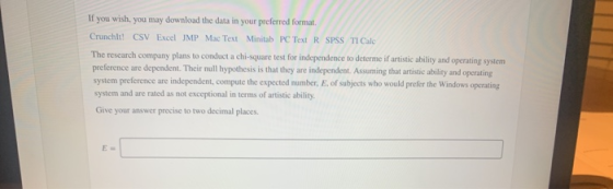 If you wish, you may download the data in your preferred format Crunchli! CSV Excel JMP Mac Text Minitab PC Text R SPSS TI Ca