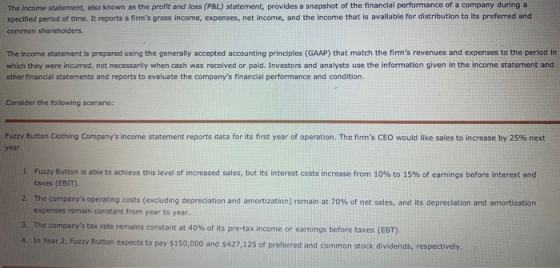The income statement, also known as the profit and loss (P&L) statement, provides a snapshot of the financial perforrmance of