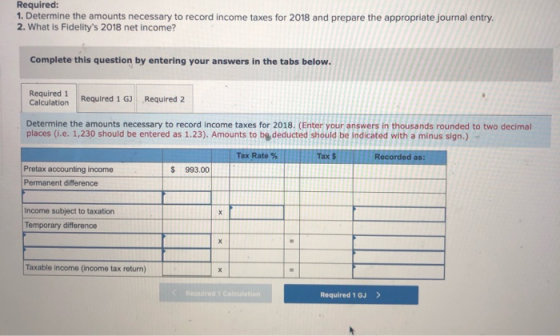 Required: 1. Determine the amounts necessary to record income taxes for 2018 and prepare the appropriate journal entry. 2. Wh