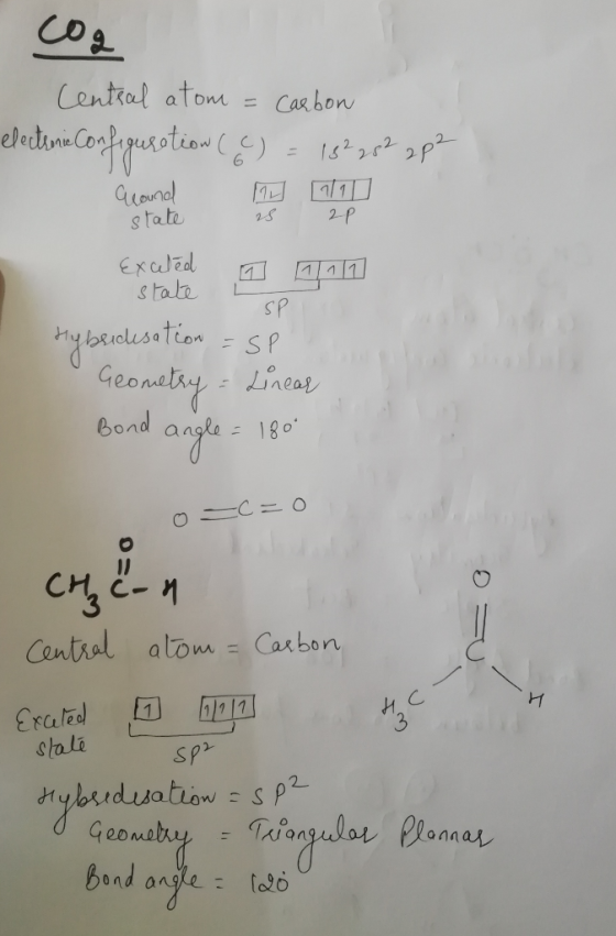 Central aton Casbon Guand s tate 2s 2P Εκωτ stabe SP ybenales tion =SP Geonetry Lineas Bond 180 ICHO Central alom = Carbon Er